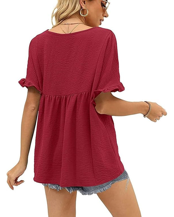 Bluse Avslappnet Rysje Loose Fit