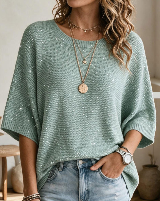 Pullover Rundhalset 3/4 Erme Casual