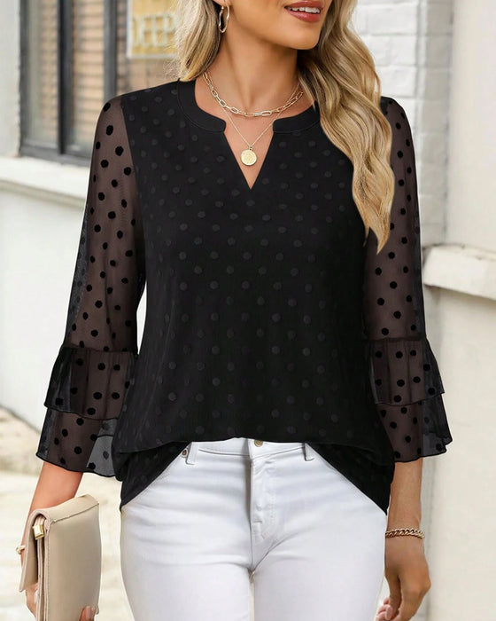 Bluse Med Polkadotter Elegant