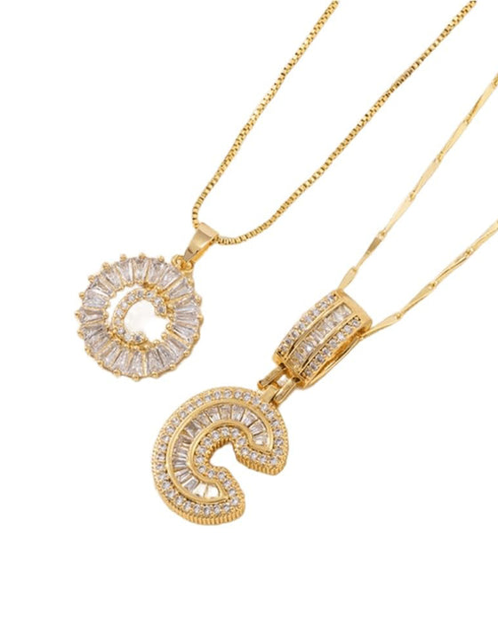 Halskjeder Initial Bokstav Anheng 2 Pakke