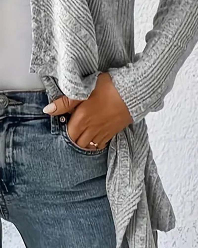 Cardigan Casual Solid Uregelmessig