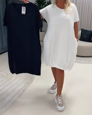 Kjole Kortærme Rund Hals Loose-Fit