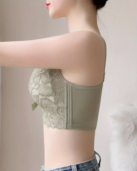 BH Elegant Full Dekning Bøye Kontrast Blonder Push Up