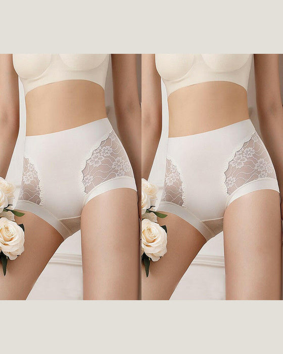 Dame Høy Midje Blonde Sømløst Stretch Silkemykt Undertøy