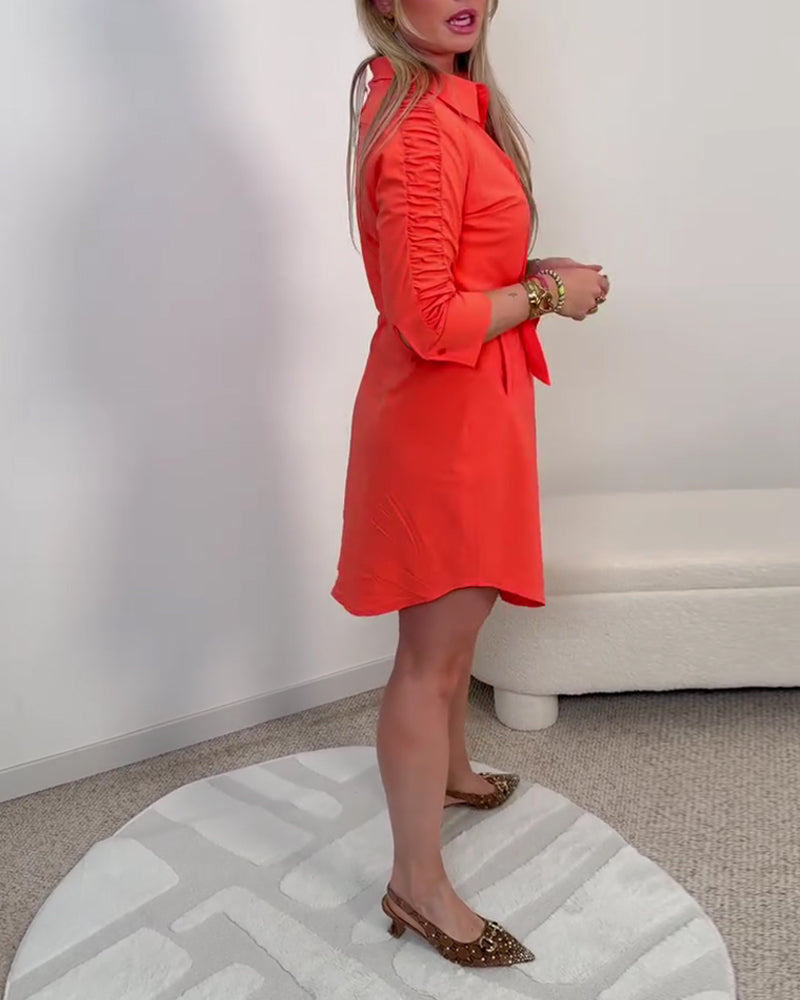 Kjole Ensfarget Stropp Skjorte