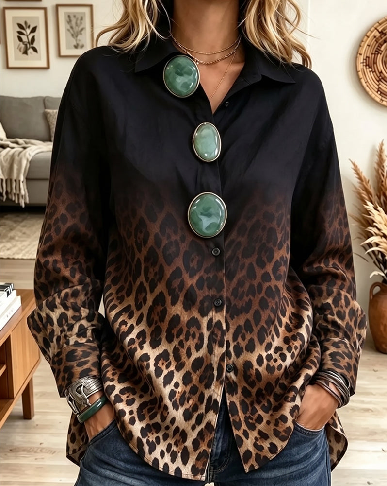 Skjorte Gradient Leopard Jakkeslag