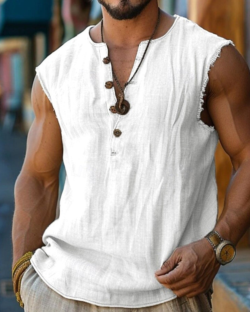 Tanktop Menn Avslappet Ensfarget