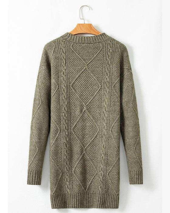 Genserkjole avslappet rund hals ensfarget