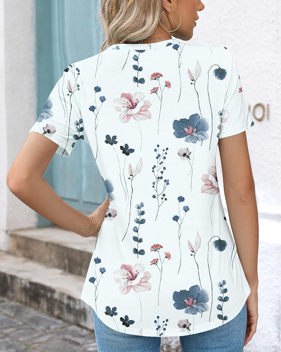 T-Shirt Rund Hals Allmatch Trykt