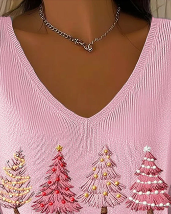 V-Hals Langermet Genser