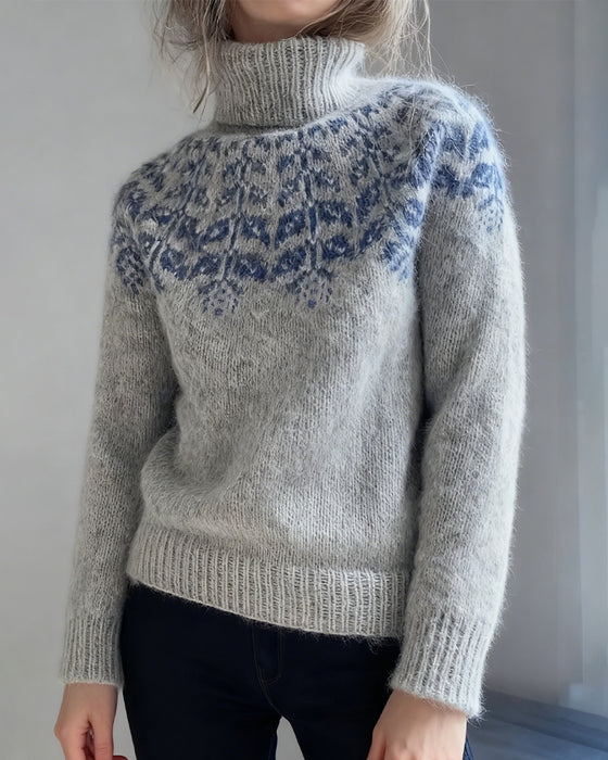 Moteriktig Høyhalset Genser I Casual Stil