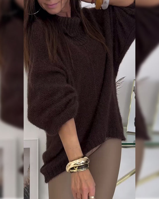 Høyhalset Croppet Genser