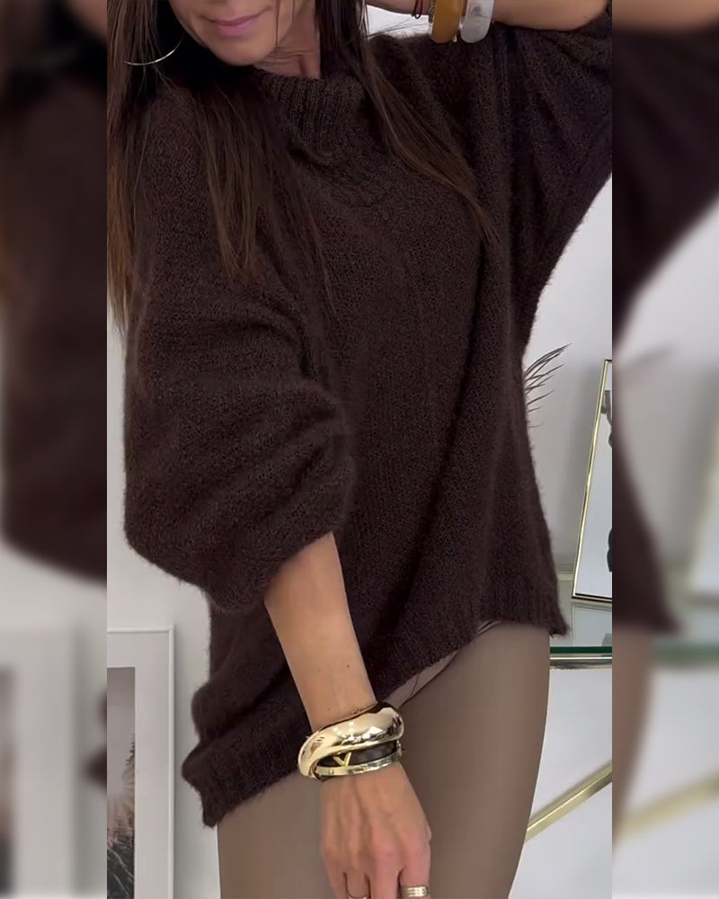 Høyhalset Croppet Genser