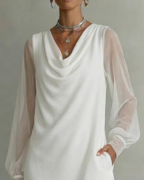 Kjole Pustende Erm Cowl Neck