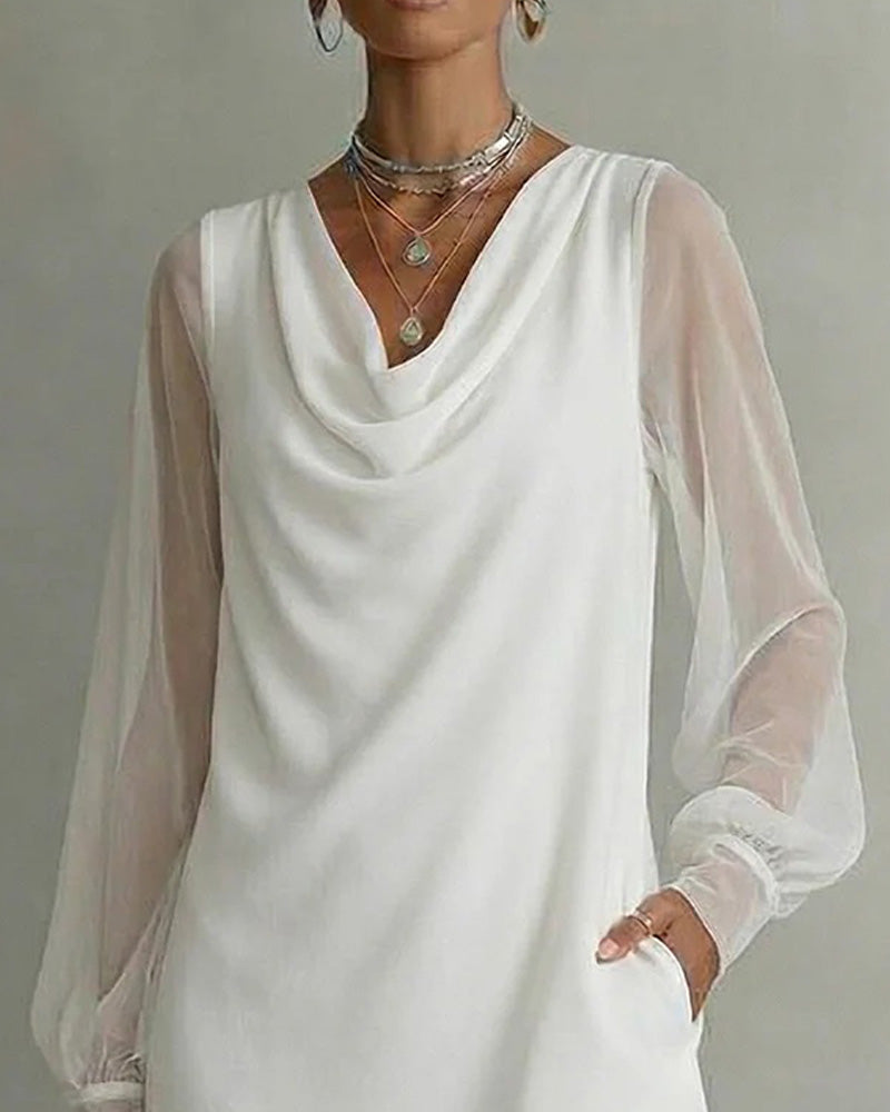 Kjole Pustende Erm Cowl Neck