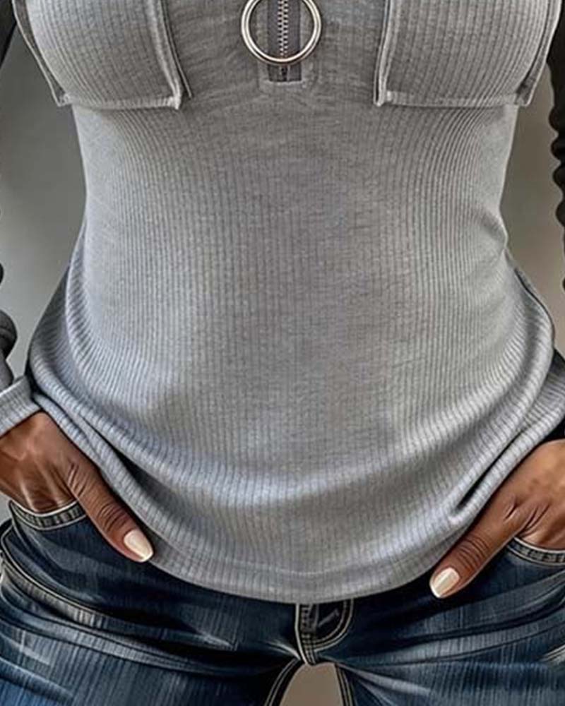 Bluse Glidelås Hetter Figursydd