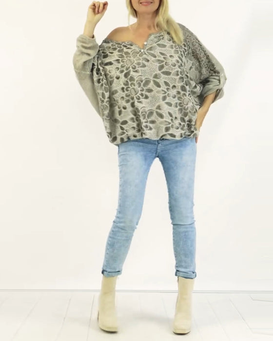 Temperament bluse med lange ermer
