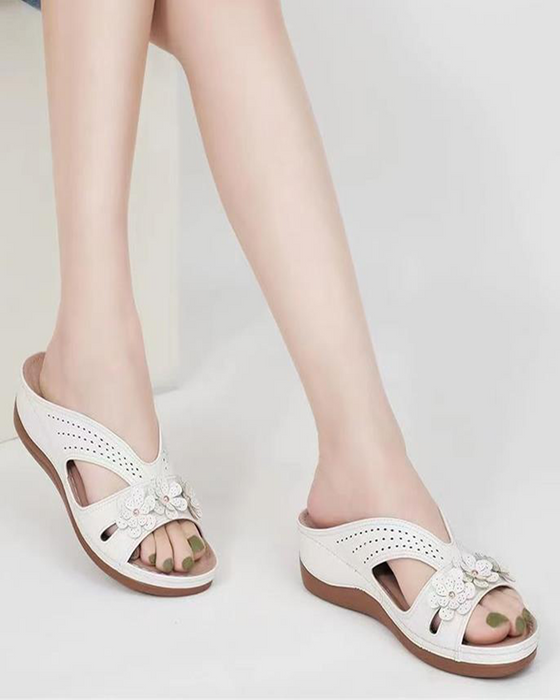 Sandal Vintage Enfarget Blomstret Kile