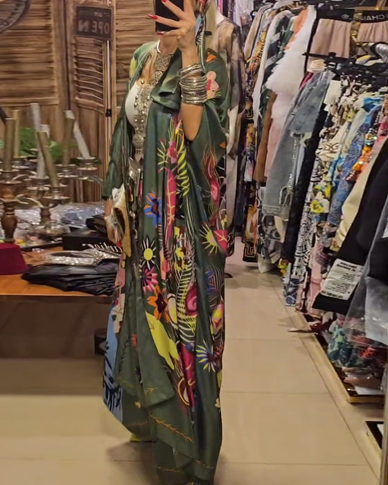 Kimono-trykk tilfeldig todelt sett