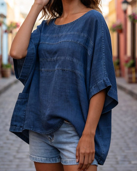 Topp Løs Flaggermuserme Denim