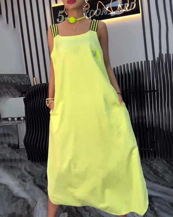 Kjole Med Spliced Suspender Løs