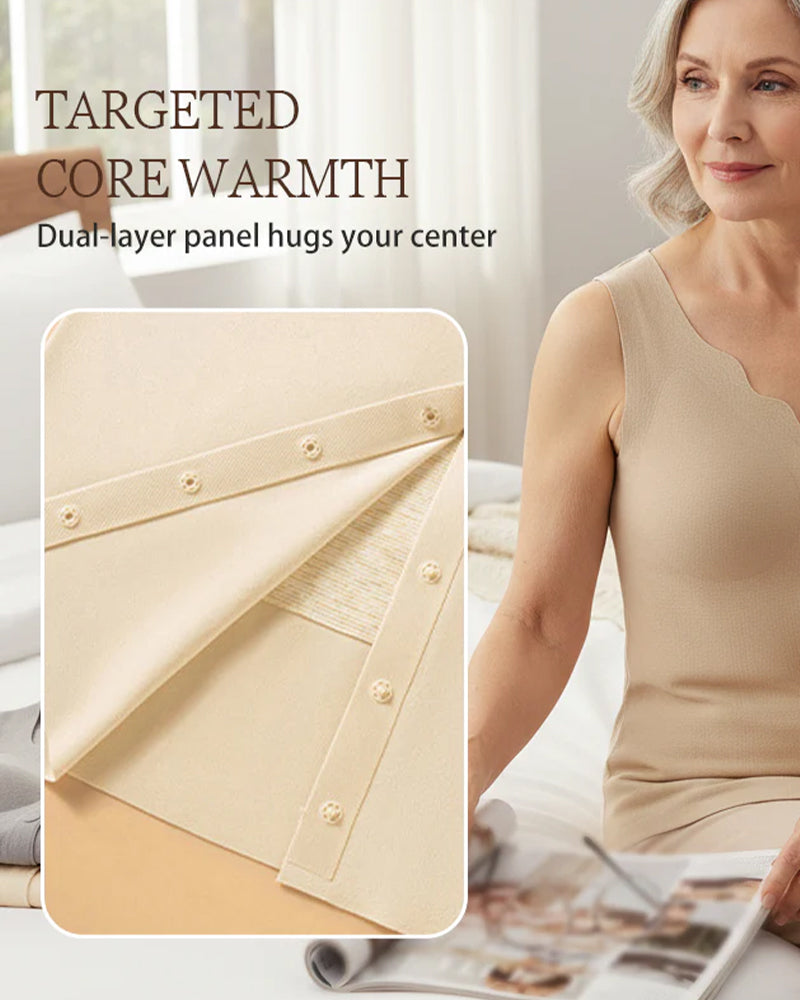 Tank Top Termisk Forknapper Integrert Brystholder