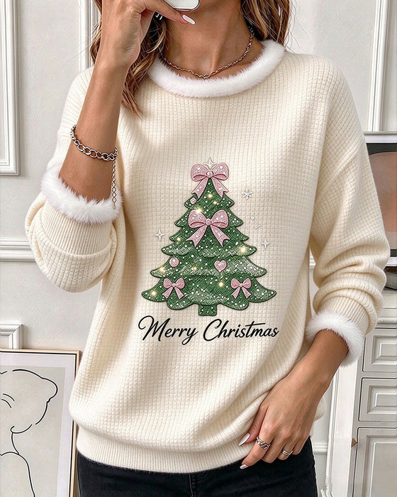 Sweatshirt Juletre Kontrastfarge
