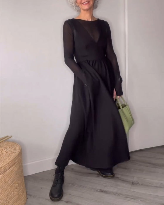 Kjole Plissert Hengsel Med Stor Kant