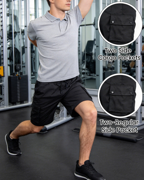 Herre Hurtigtørkende Fukttransporterende Cargoshorts, Casual Hverdagsbruk