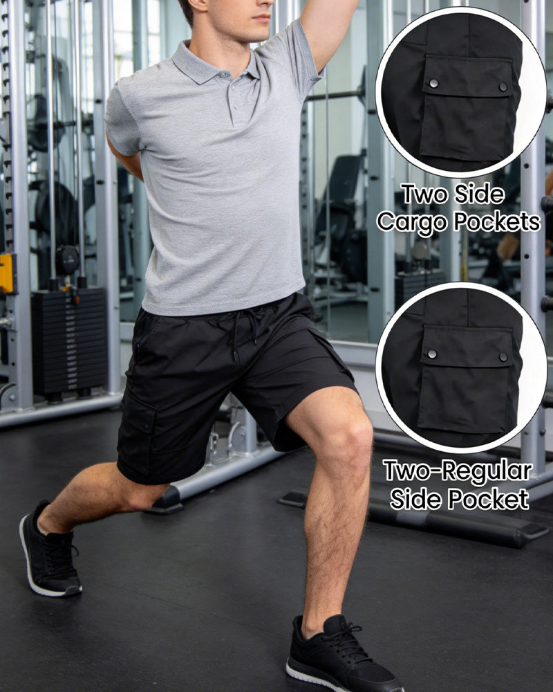 Herre Hurtigtørkende Fukttransporterende Cargoshorts, Casual Hverdagsbruk
