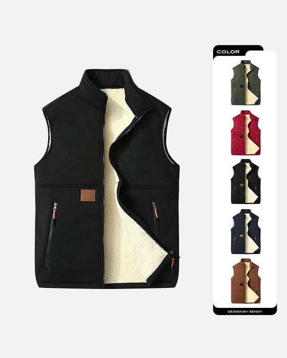 Cardigan Polstret Polar Fleece Åpen Foran