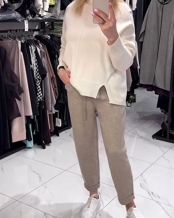 Bukser Lissestrikket Strikket Avkortet