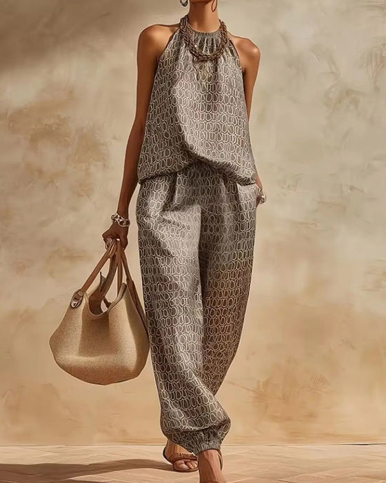 Sett Geometrisk Halter Jogger