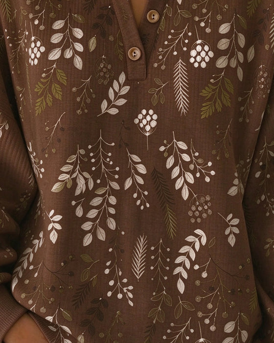 Sweatshirt Vaffel Henry Krage Blomstermønster