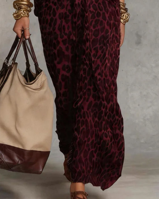 Kjole Tøff Leopard Flaggermus Erme