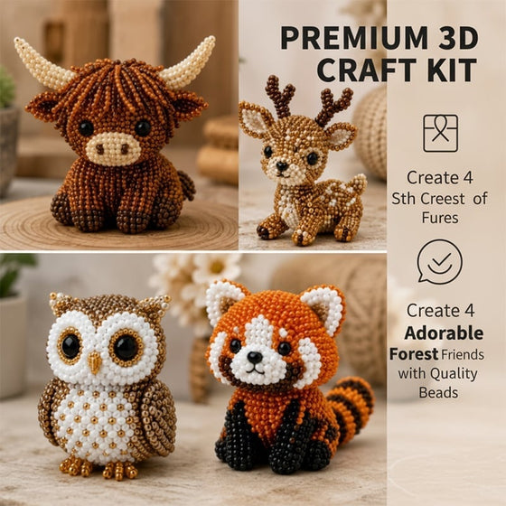 3D-perledyrsett - DIY-miniatyrperlesett for nybegynnere