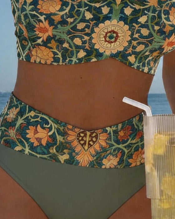 Bikini Vintage Blomstermønster Sexy