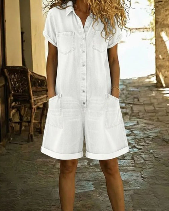 Kjeledress Denim Kort Erme