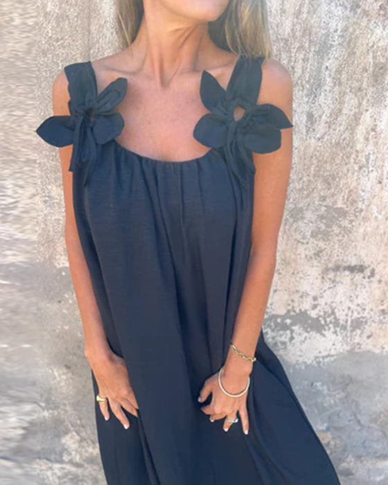 Kjole Ermeløs Ensfarget Modellen Lang