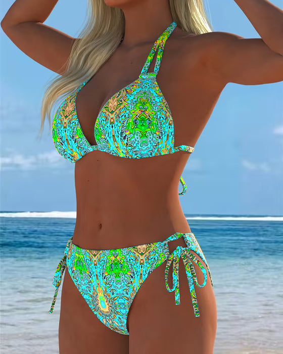 Bikini Farget Halter Print