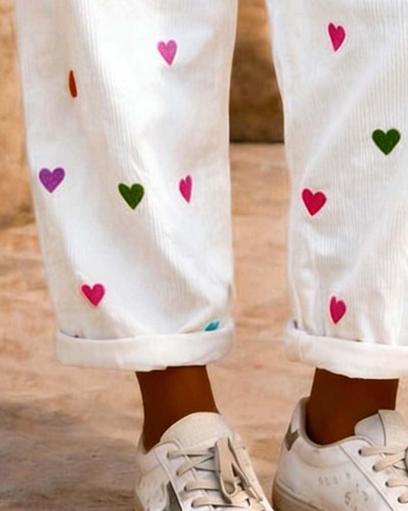 Bukser Hjerte Elastisk Midje Vida Ben Kortet