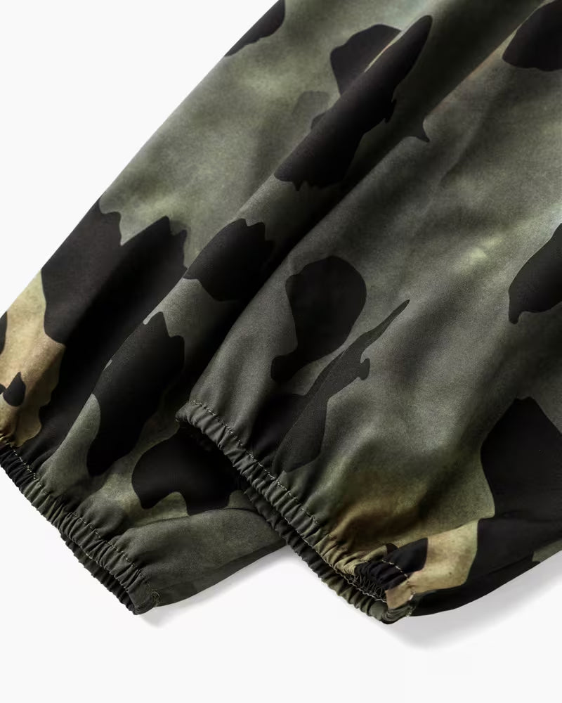 Bluse Kamuflasje Leopard Trykk Skjerf Knyte Puffererme