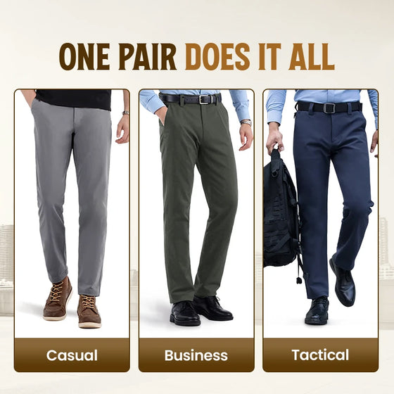 Menns Aktive Khaki Bukser Med Utvidbart Midjebånd