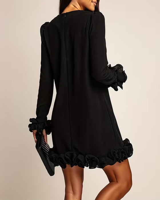 Kjole Puffermme Rett Blomsterknupp