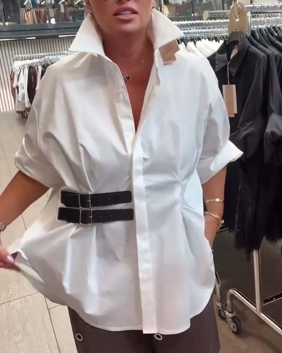 Skjorte Belte Spenne Design Revers