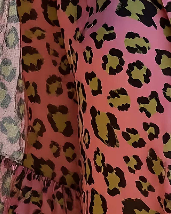 Bluse Leopardprint Moteriktig Slag