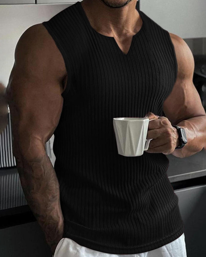 Herrer Tanktopp Ensfarget Sport Avslappnet