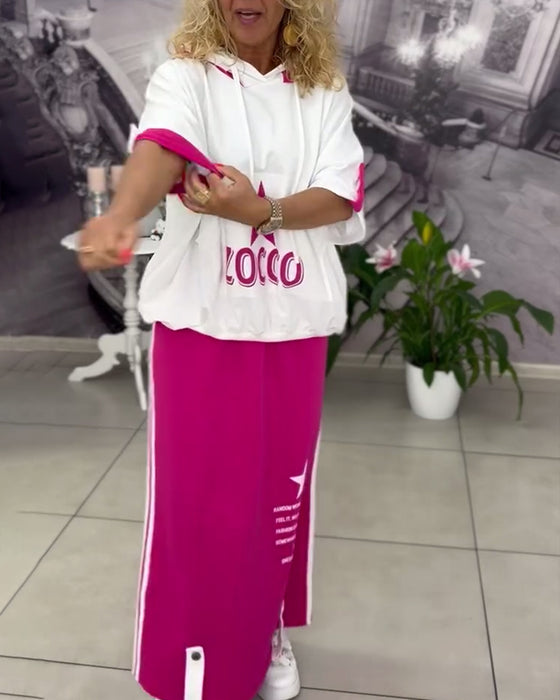 Sett Med Hette Snøring Trykt Skjørt