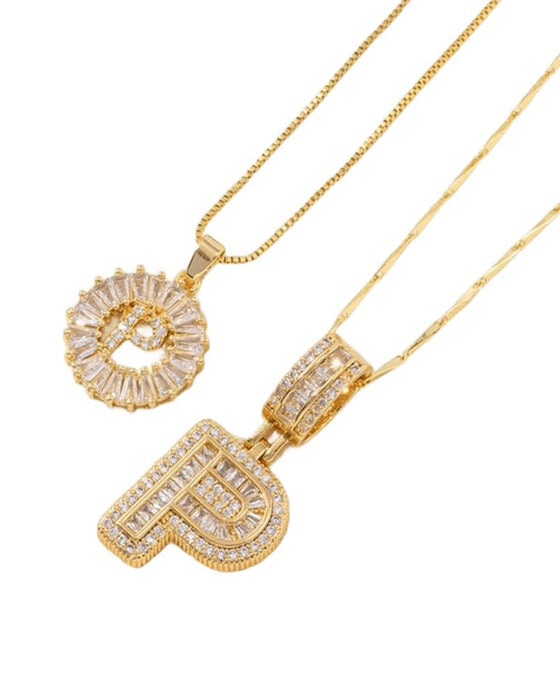 Halskjeder Initial Bokstav Anheng 2 Pakke