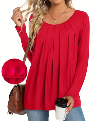 Topp Behagelig Innebygd Bh Plissert Casual